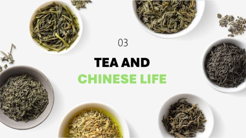 蓝绿色简约风中国茶文化英语演讲