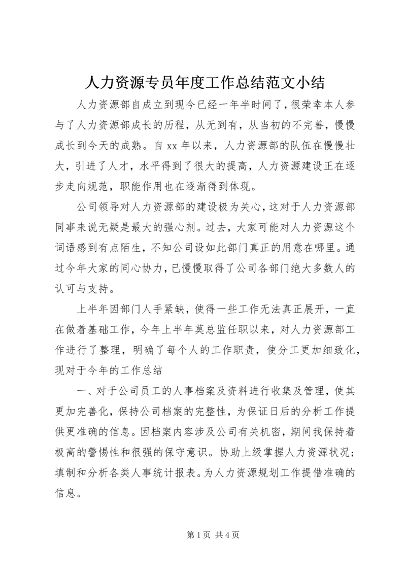 人力资源专员年度工作总结范文小结.docx