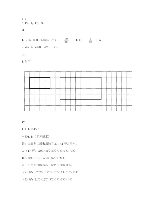 小学六年级升初中模拟试卷含答案【研优卷】.docx