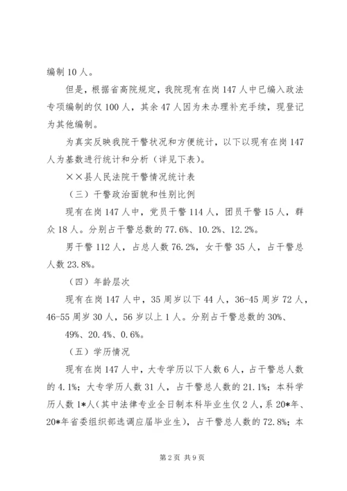 县法院队伍建设调研报告.docx