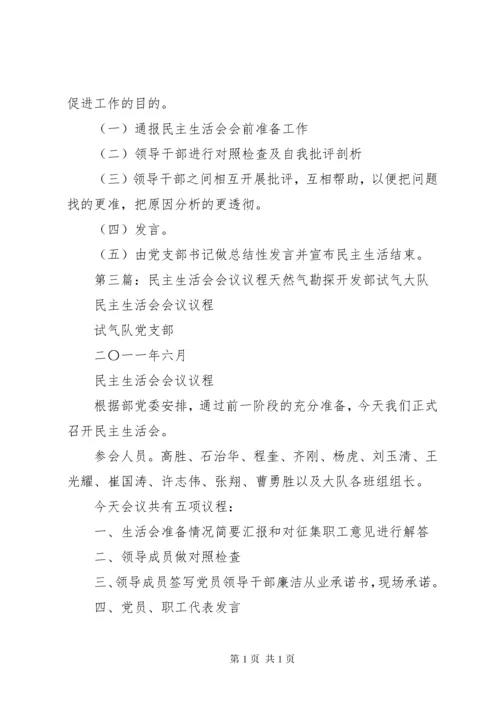 专题民主生活会会议议程.docx