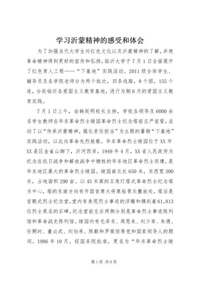 学习沂蒙精神的感受和体会.docx