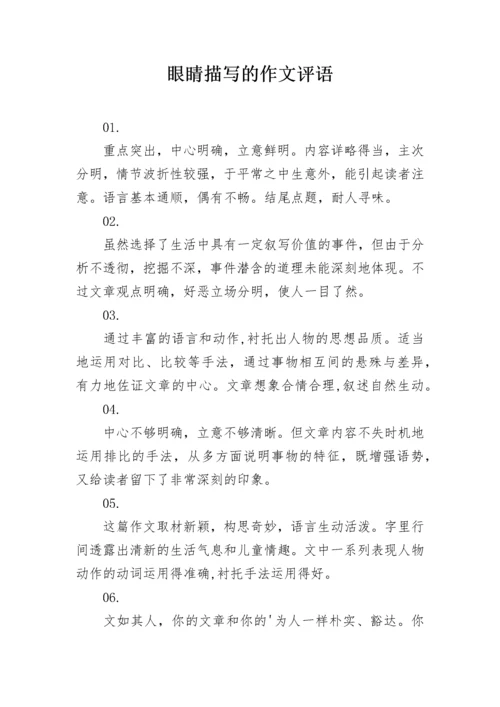 眼睛描写的作文评语.docx