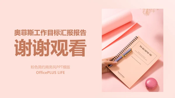 简约欧美风粉色工作汇报计划书PPT
