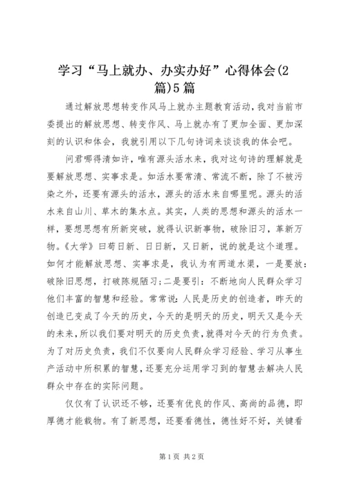 学习“马上就办、办实办好”心得体会(2篇)5篇 (5).docx