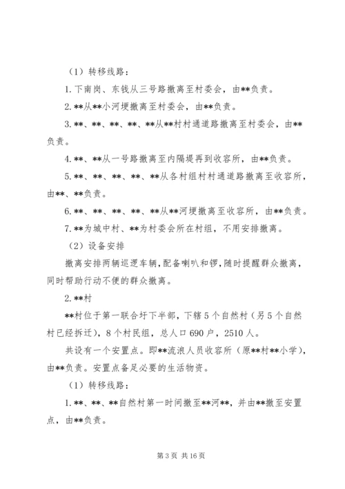 乡镇防汛人员疏散转移应急方案.docx