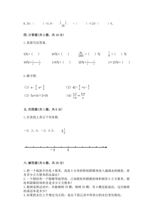 小学数学试卷六年级下册期末测试卷附答案（典型题）.docx