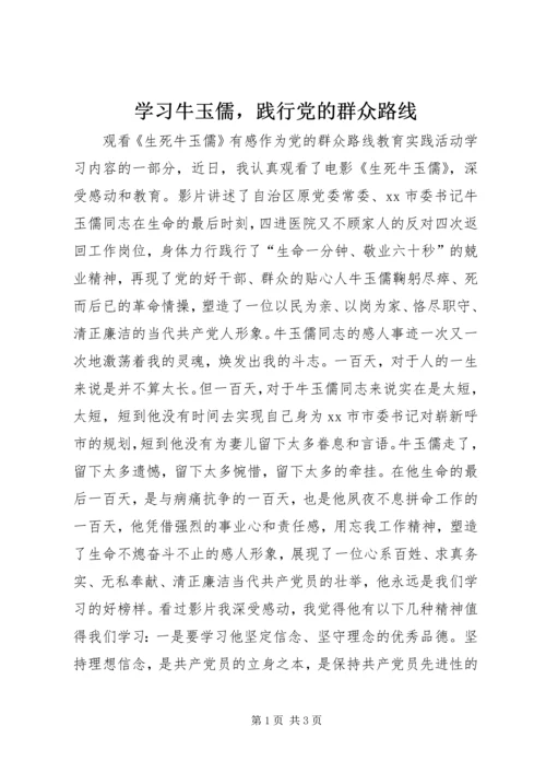 学习牛玉儒，践行党的群众路线.docx