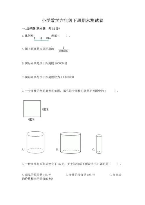 小学数学六年级下册期末测试卷含完整答案【全优】.docx