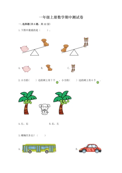 一年级上册数学期中测试卷（易错题）.docx