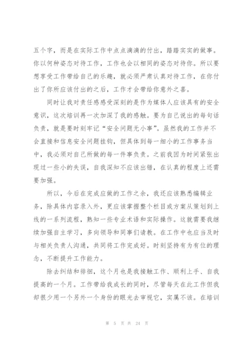 新入职一月工作总结10篇.docx