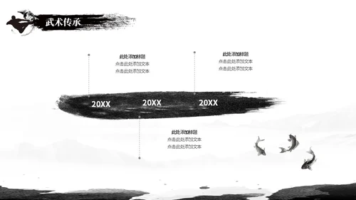简约黑白泼墨中国风中国武术文化培训ppt模板中国传统文化