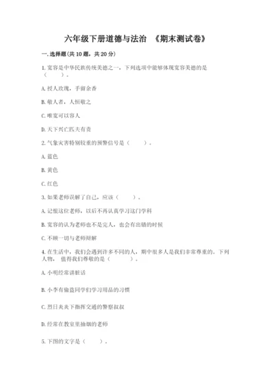 六年级下册道德与法治 《期末测试卷》精品【能力提升】.docx