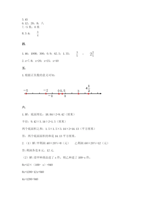 苏教版小升初数学模拟试卷及参考答案（研优卷）.docx