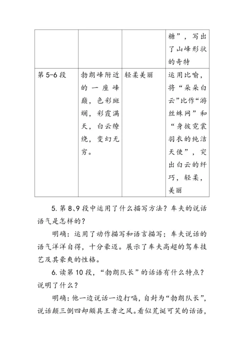 19《登勃朗峰》  教案