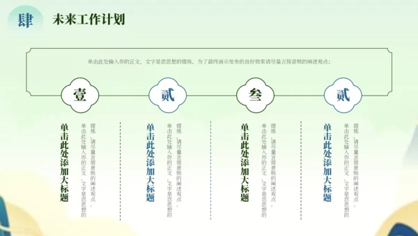 绿色中国风项目汇报PPT模板