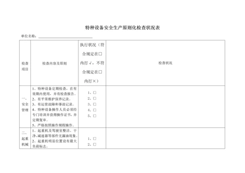 安全生产重点标准化回头看检查表.docx