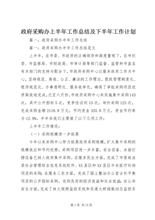 政府采购办上半年工作总结及下半年工作计划.docx