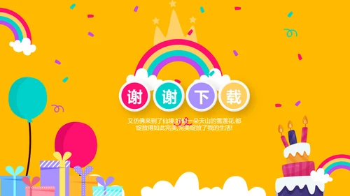 橙色生日快乐电子相册动态PPT模板