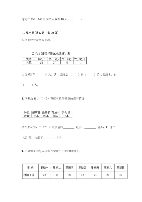 人教版二年级下册数学第一单元-数据收集整理-测试卷【夺冠】.docx