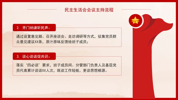 2025年民主生活会会议主持词及流程PPT课件