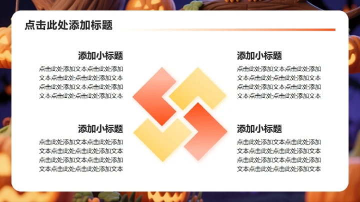 橙色卡通风万圣节派对活动策划方案PPT模板