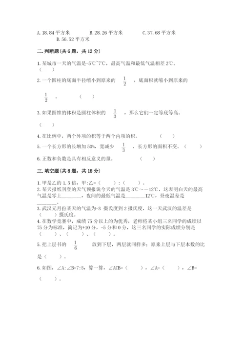 广州市小升初数学测试卷及参考答案一套.docx
