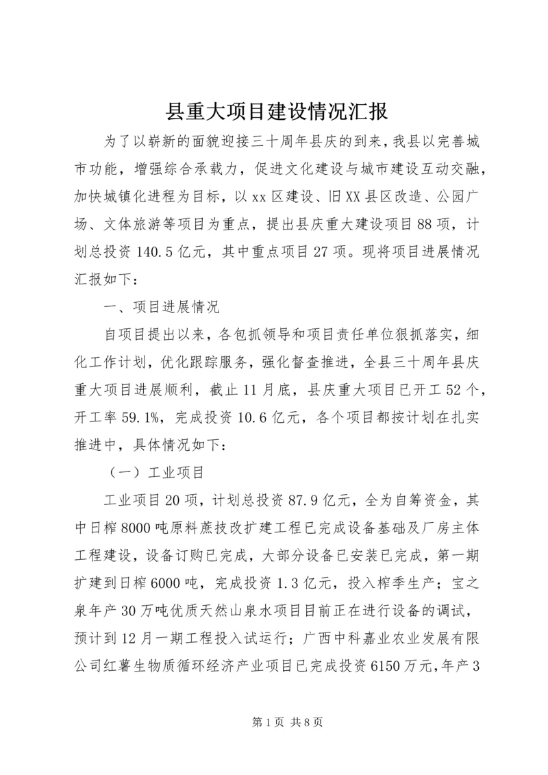 县重大项目建设情况汇报.docx