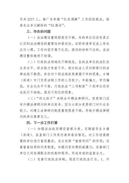 【情况报告】关于党政主要负责人履行推进法治建设第一责任人职责清单工作报告.docx