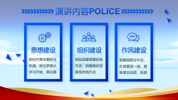 蓝色大气为人民服务公安警察动态PPT