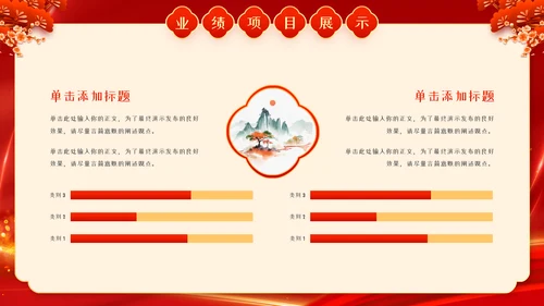 红色中国风蛇年年终总结汇报PPT模板