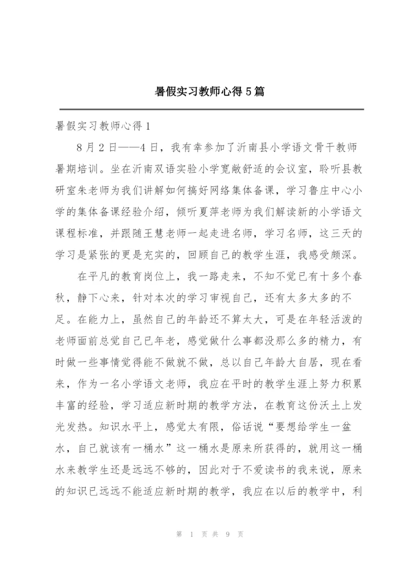 暑假实习教师心得5篇.docx
