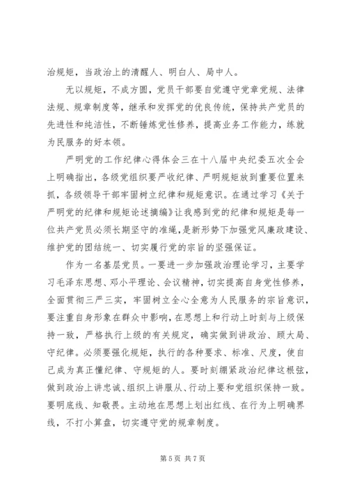 严明党的工作纪律心得体会.docx