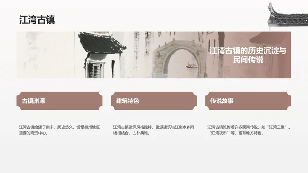 灰色水墨风探寻徽州古村落：我的家乡文化遗产之旅PPT模板