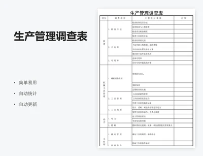 生产管理调查表