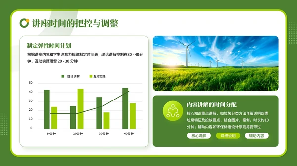 绿色商务风学校教师的环保科普讲座