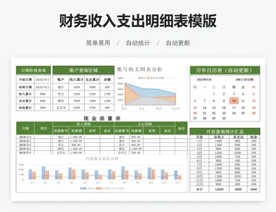 财务收入支出明细表模版
