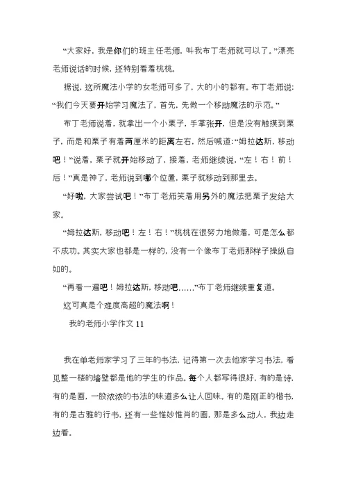 我的老师小学作文(集锦15篇) (2)
