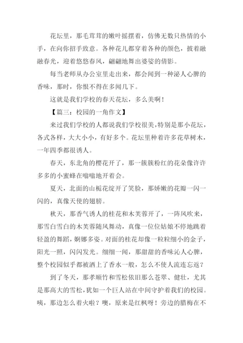 校园一角作文300字大全.docx