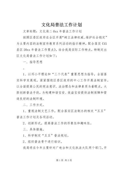 文化局普法工作计划 (8).docx