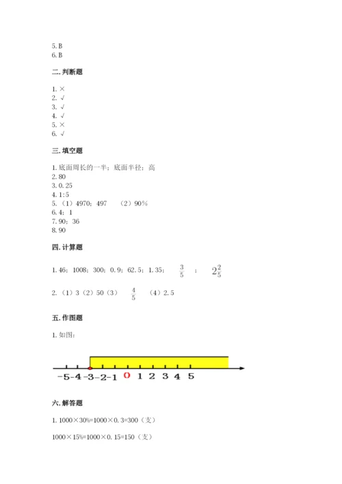 福州市永泰县六年级下册数学期末测试卷含答案.docx