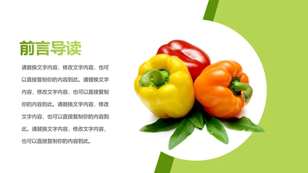 绿色有机蔬菜大棚蔬菜蔬菜瓜果PPT模板