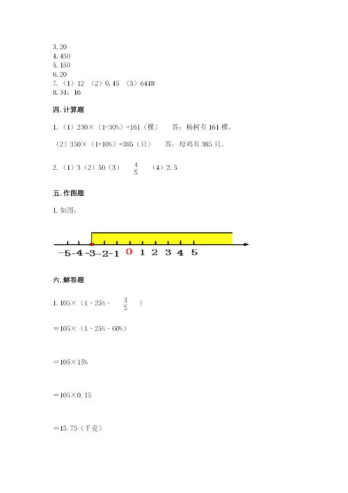 凌源市六年级下册数学期末测试卷（名师推荐）.docx