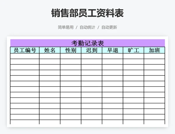 销售部员工资料表