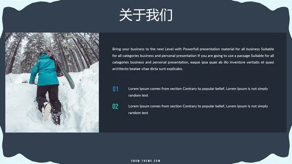 极限运动户外滑雪培训公司宣传PPT模板