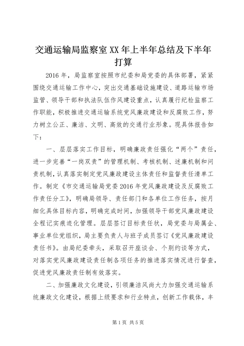 交通运输局监察室某年上半年总结及下半年打算.docx