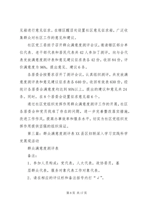 社区党组织发挥作用群众满意度测评.docx