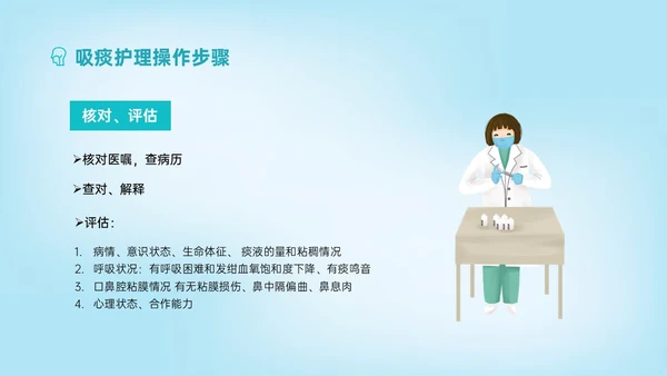 蓝色简约科技风吸痰护理培训PPT模板护理查房
