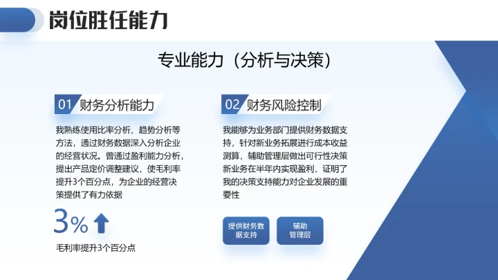 蓝色通用版大学生求职个人综合展示职业生涯规划（财务方向）