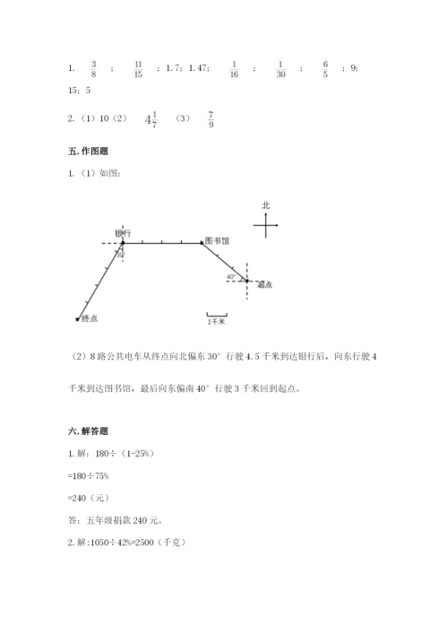 人教版小学六年级上册数学期末测试卷精品（完整版）.docx